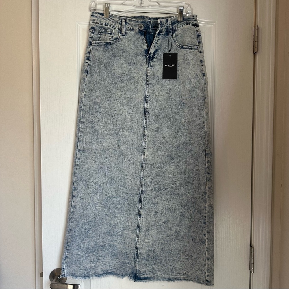 Denim Maxi Skirt - Size Small